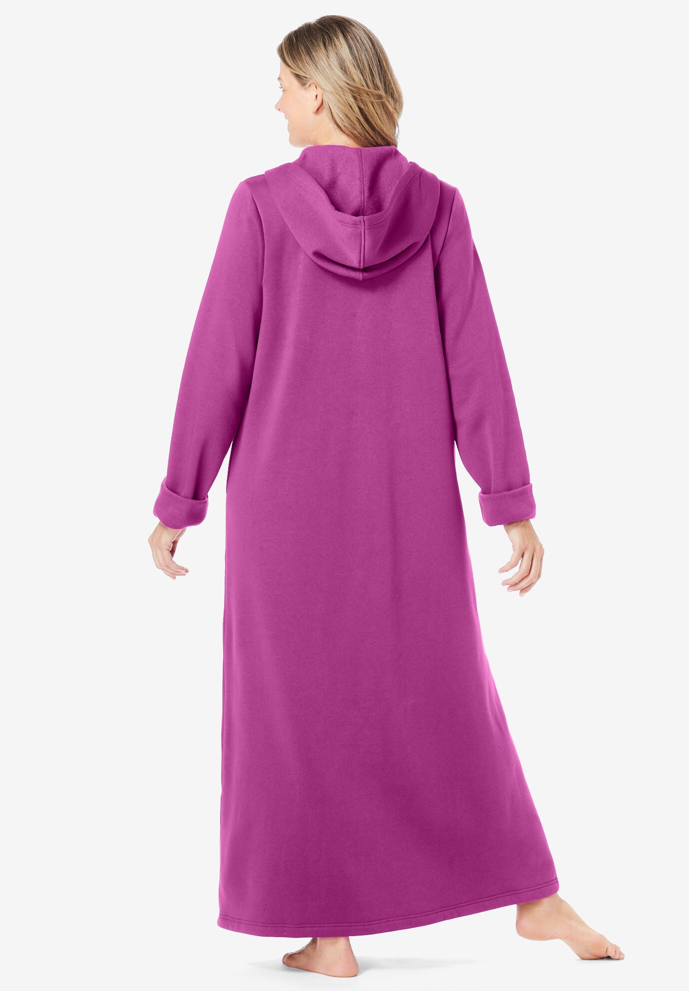 Long hooded fleece sales