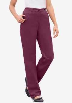 Perfect Back-Elastic Gap-Free Straight-Leg Cotton Jeans