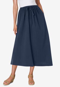 Drawstring Denim Skirt