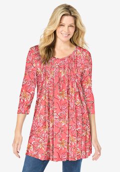 V-Neck Pintucked Tunic