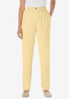 Straight-Leg All-Cotton Denim Pull-On 7-Day Elastic-Waist Jeans