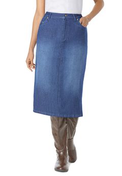 Stretch Denim Five-Pocket Jeans Skirt
