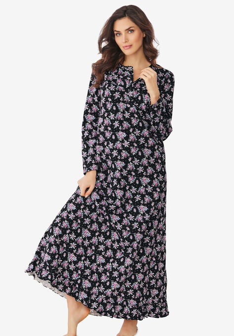 Long sleeve gown , BLACK BOUQUET, hi-res image number null