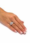 Yellow Gold-Plated Emerald Cut Bridal Ring Set Cubic Zirconia, , alternate image number null