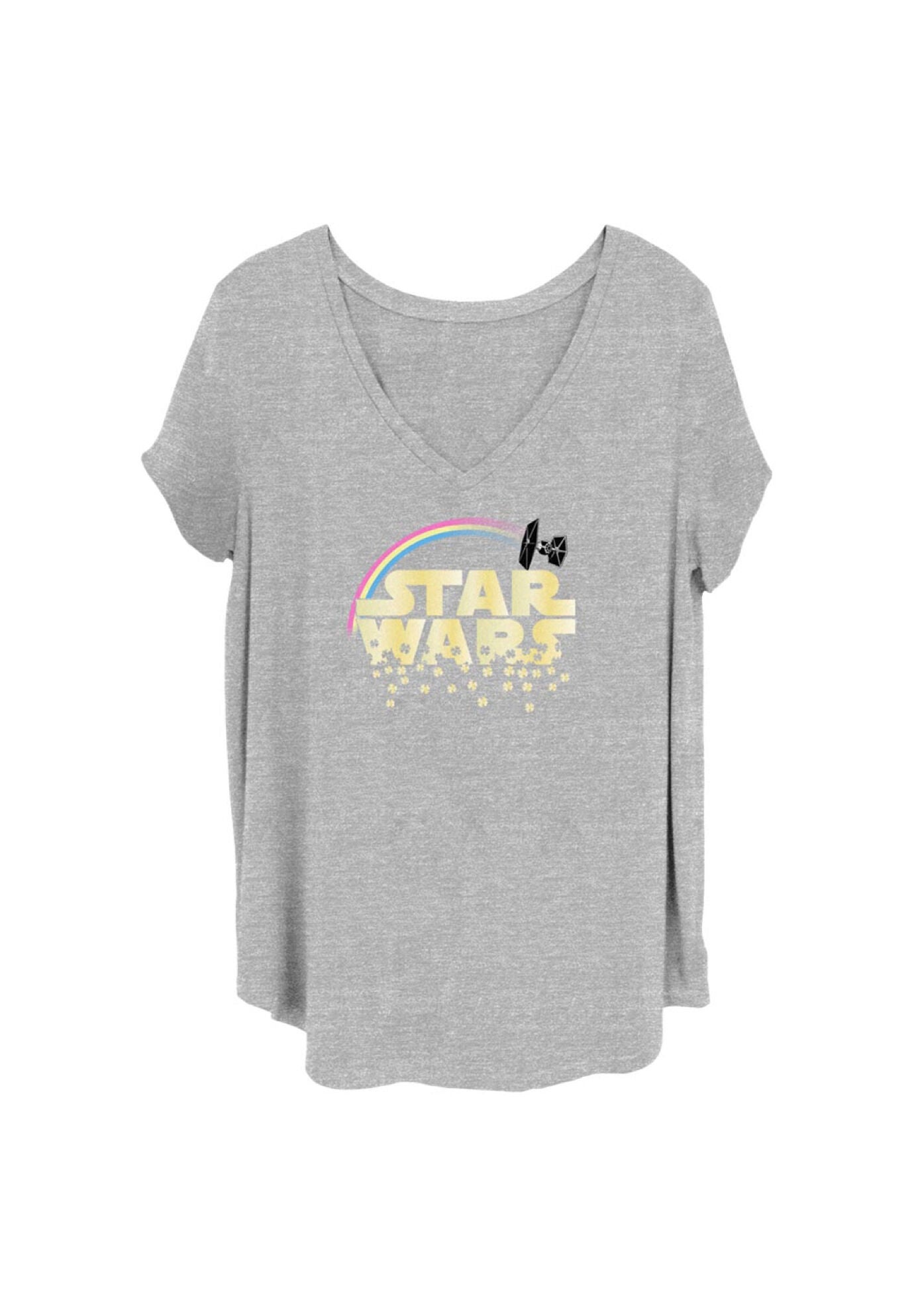 Lucky Star Wars V-Neck T-Shirt, HEATHER GREY, hi-res image number 0