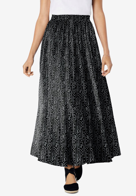 Pull-On Elastic Waist Soft Maxi Skirt | Woman Within
