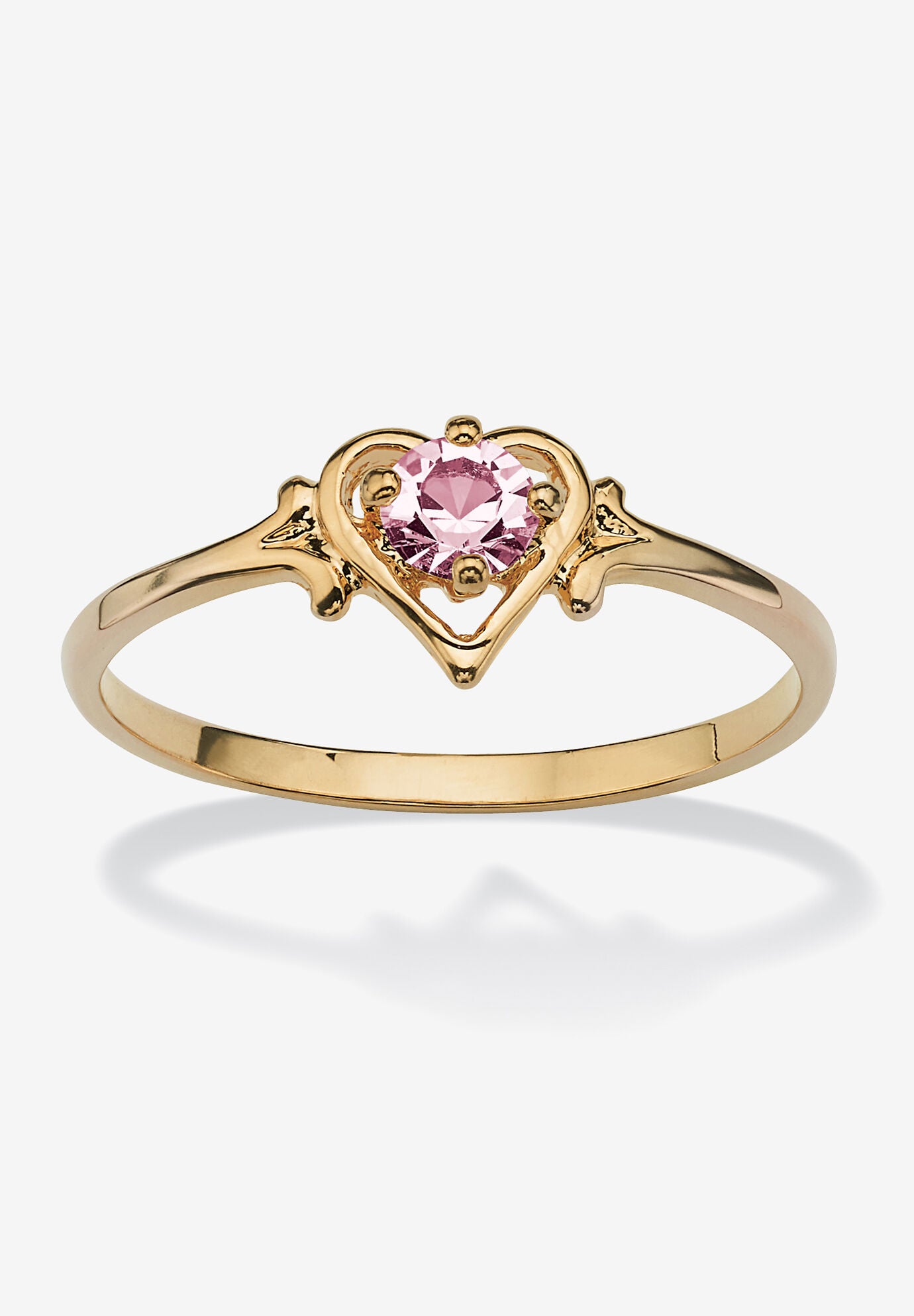 Yellow Gold-Plated Simulated Birthstone Ring, JUNE, hi-res image number 0