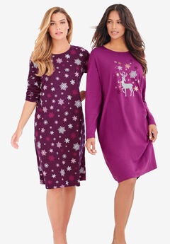 2-Pack Long-Sleeve Sleepshirt