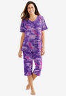 2-Piece Capri PJ Set , PLUM BURST TIE DYE, hi-res image number null