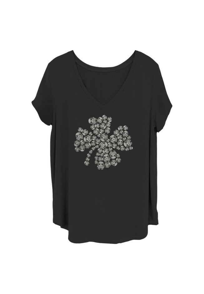 Trooper Clover V-Neck T-Shirt, BLACK, hi-res image number 0