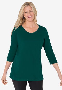 Perfect Three-Quarter Sleeve V-Neck Tee