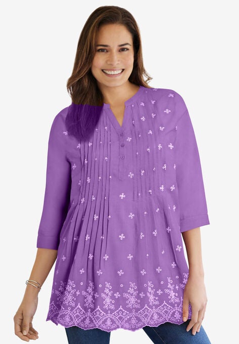 Embroidered Cotton Tunic | Woman Within