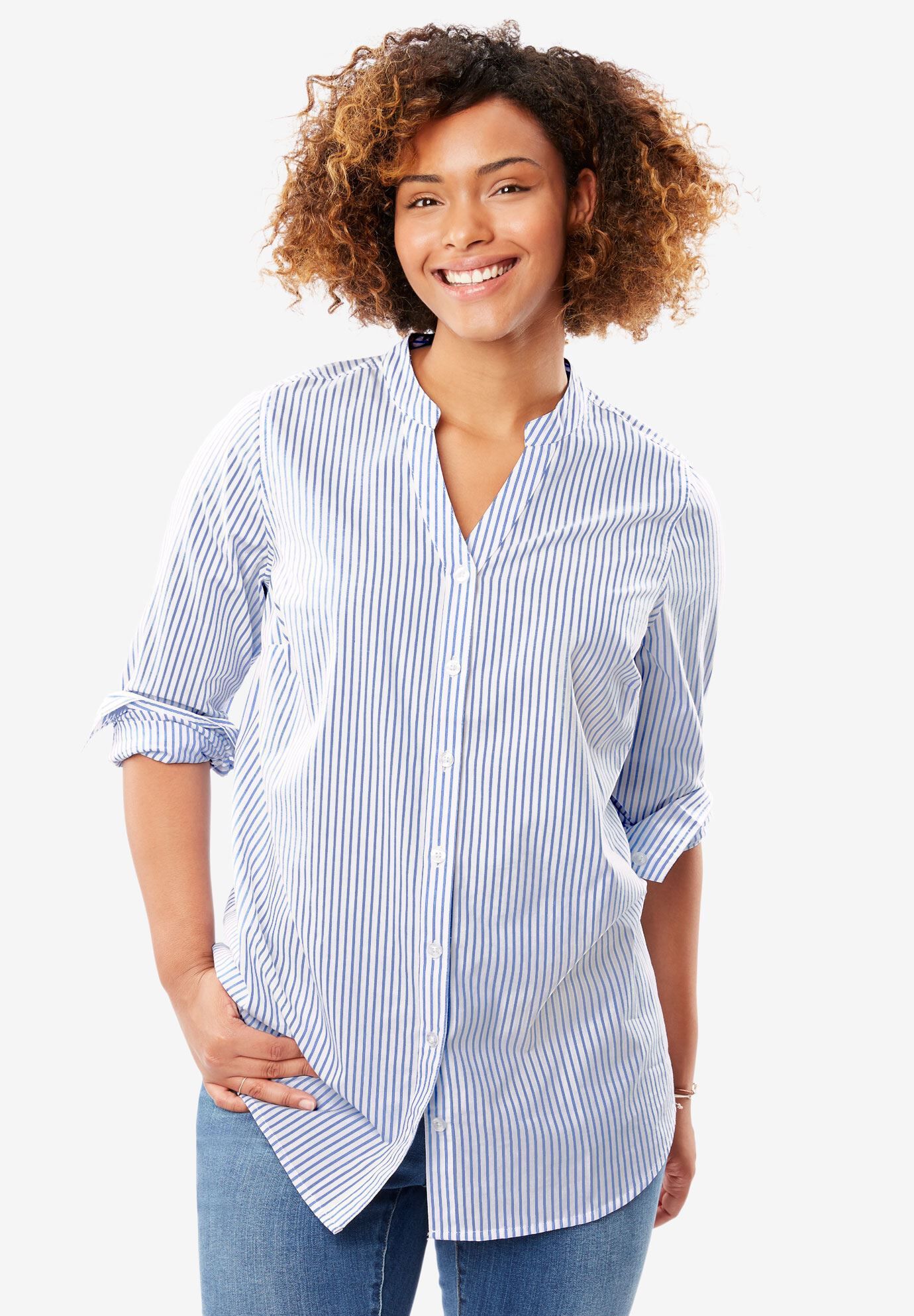 plus size button down collar shirts