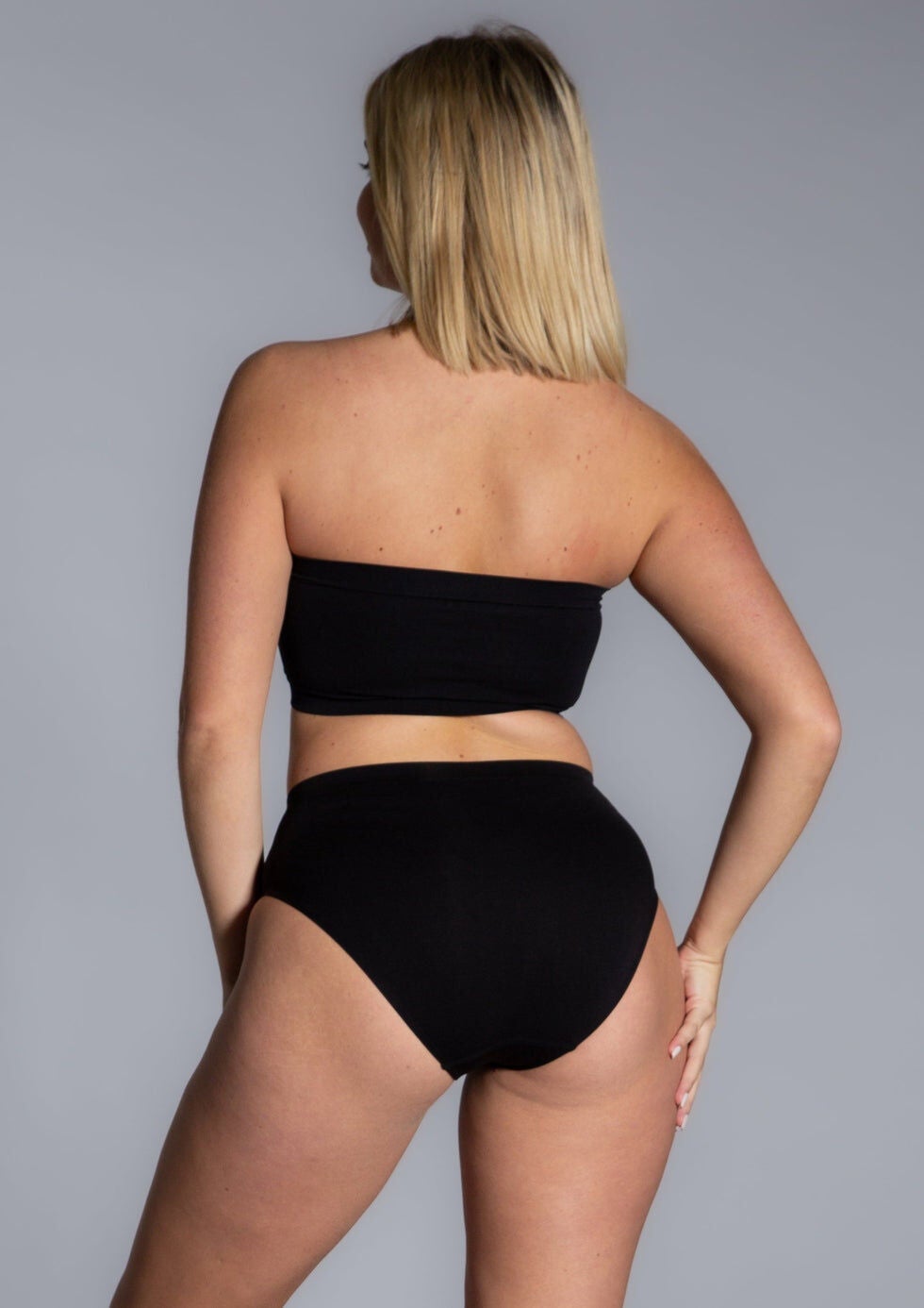 Angel Seamless Underwire Bandeau Bra, BLACK, on-hover image number 1