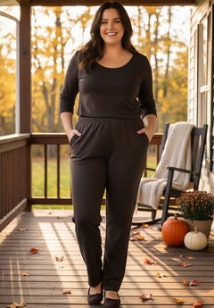 7-Day Knit Straight-Leg Pull-On Pants