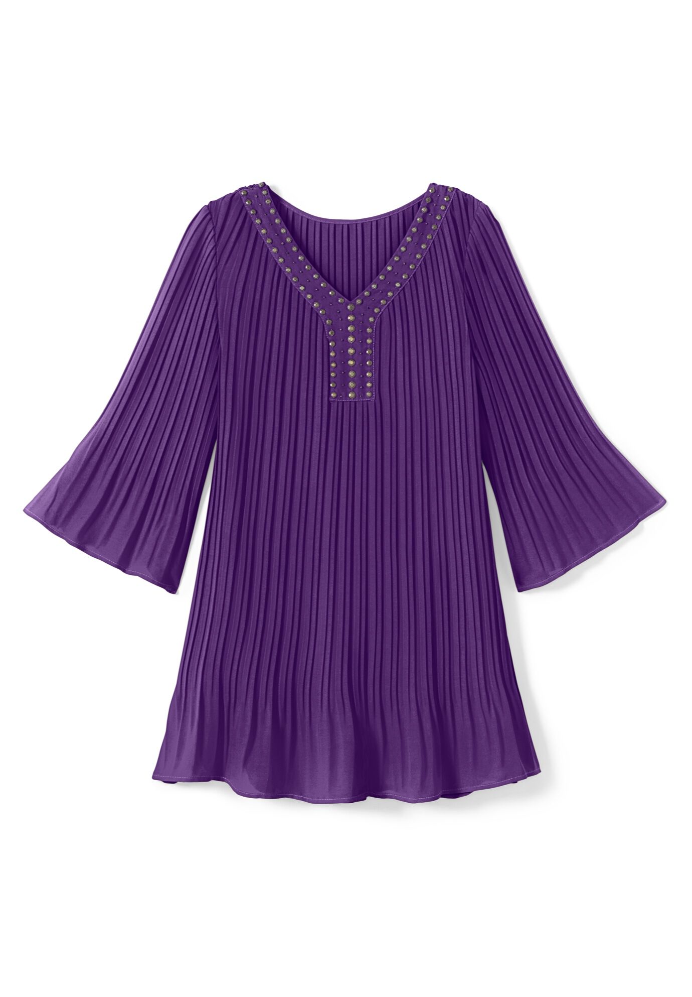 Embellished Pleated Blouse, , alternate image number 3