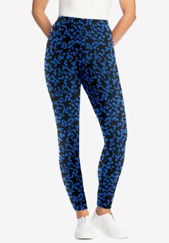 Stretch-Cotton Knit Pull-On Printed Leggings