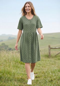 Button-Front Short Essential Dress