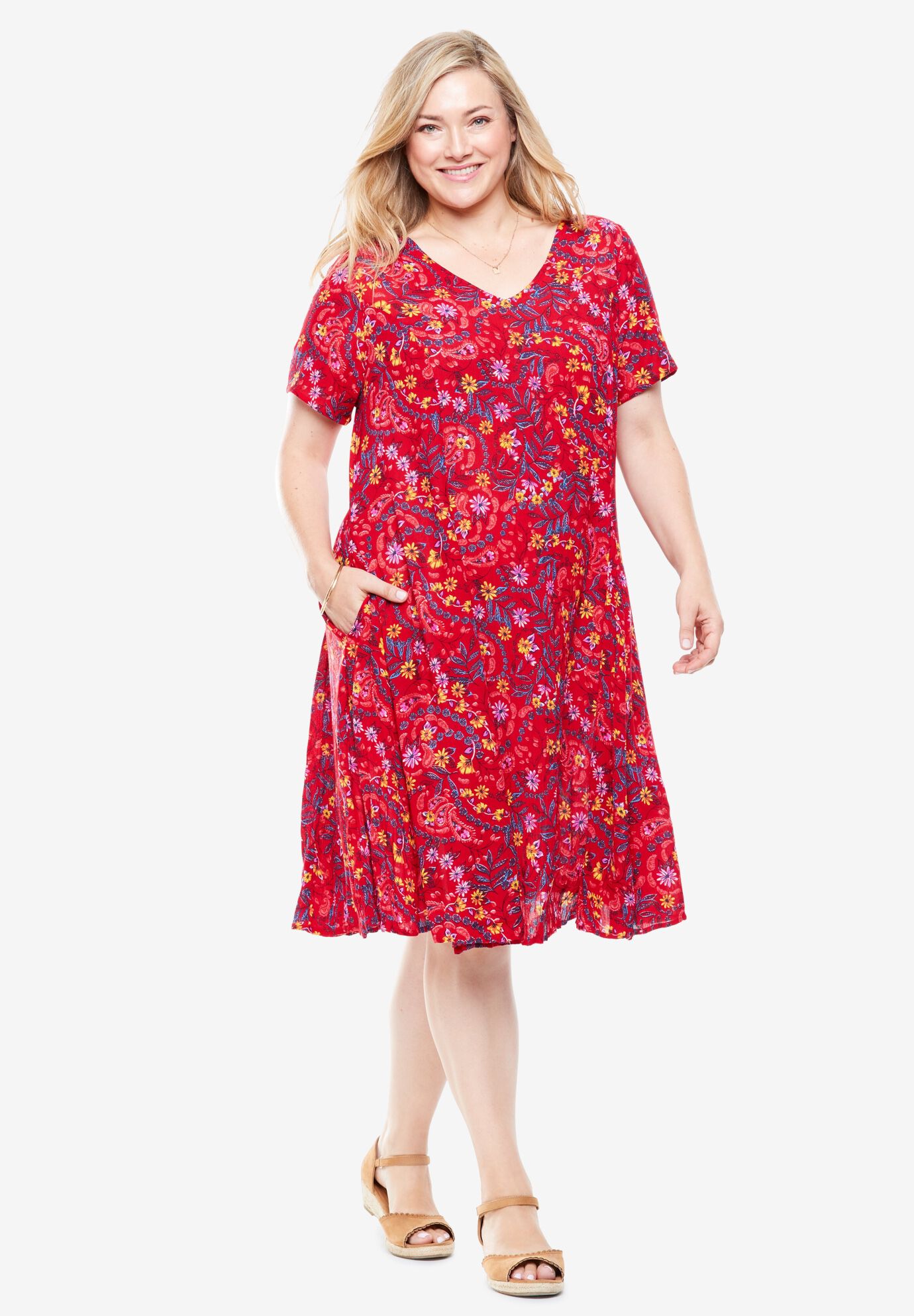 woman within crinkle dress