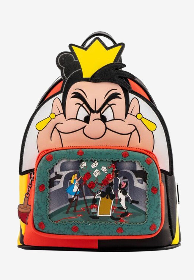 Loungefly X Disney Queen Of Hearts Mini Backpack Handbag Alice In Wonderland, BLACK, hi-res image number 0