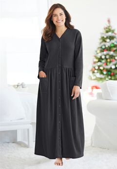 Long Snap-Front Knit Lounger