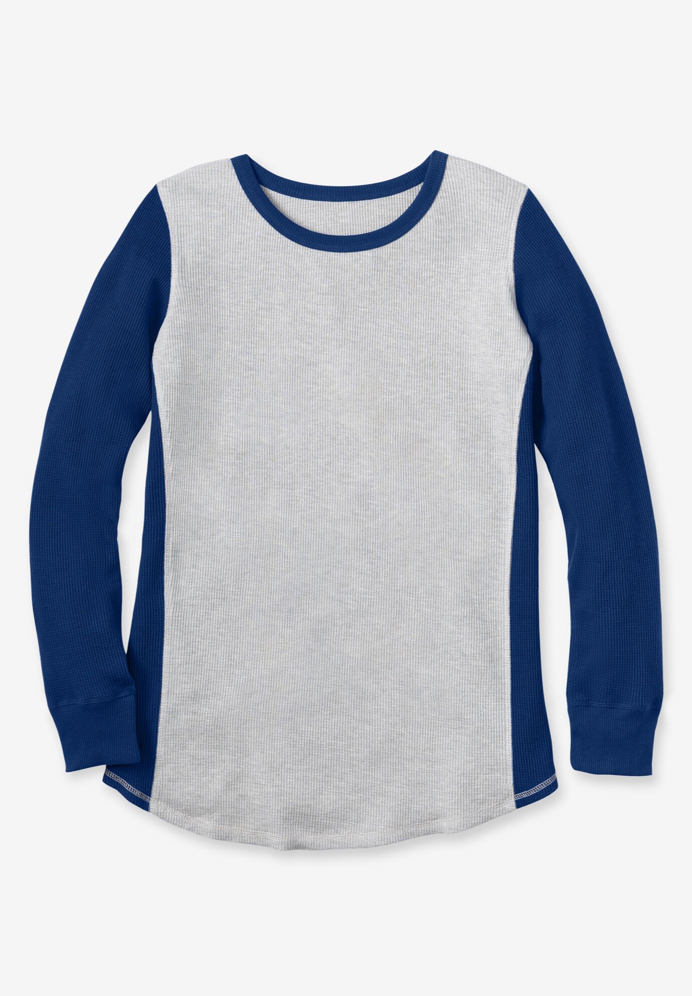 Colorblock Scoopneck Thermal Sweatshirt, , alternate image number 2