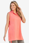 Sleeveless Polo Tunic, SWEET CORAL, hi-res image number null