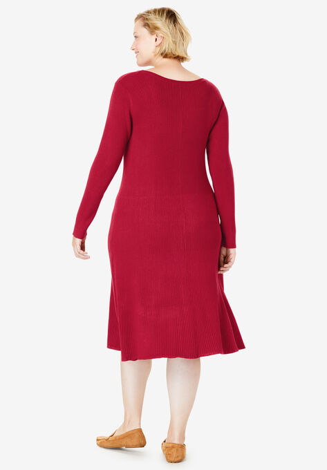 Rib Knit Sweater Dress, , on-hover image number null