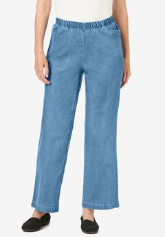 Wide-Leg Fineline Denim Jean