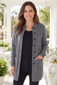 Marled Jacket Duster Sweater