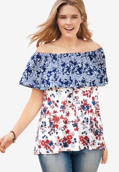 Off Shoulder Ruffle Tee