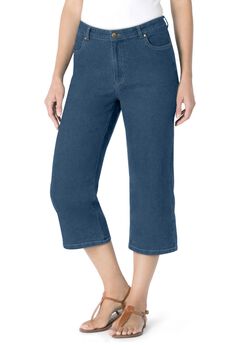 Clean Front Denim Capri