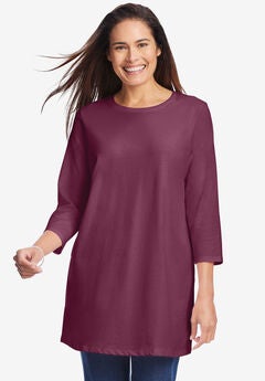 Perfect Three-Quarter Sleeve Crewneck Tunic