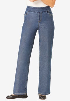 Flex Fit Pull On Wide Leg Denim Jean