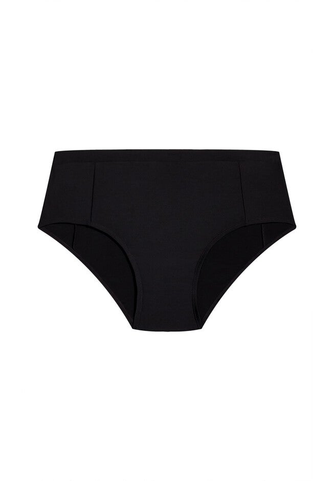 Knit High Waist Swim Brief, BLACK, alternate image number null