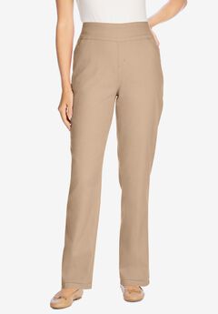 Flex-Fit Pull-On Straight-Leg Gap-Free Stretch Denim Jeans