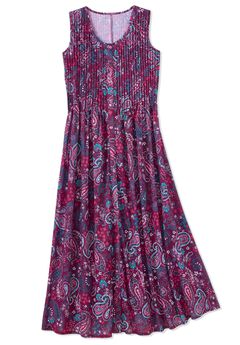 Pintucked Sleeveless Dress