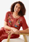 Embroidery Scoop Neck Thermal Tunic, , alternate image number null