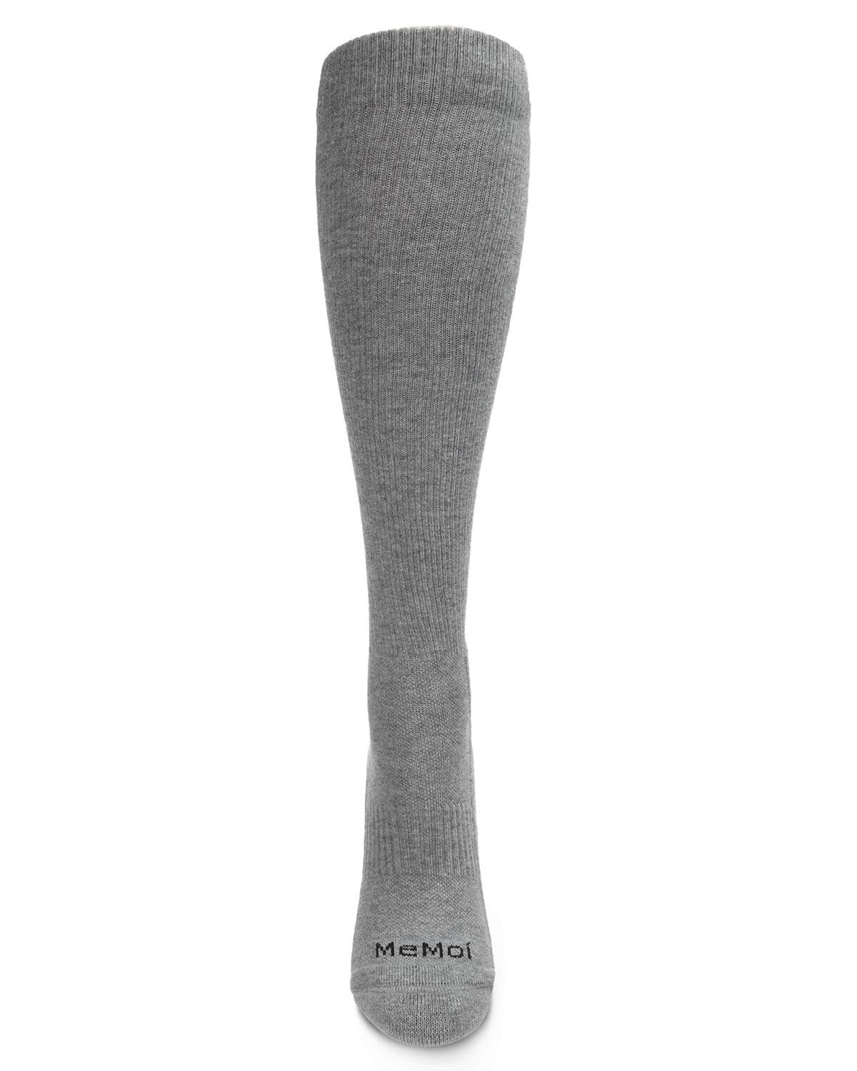 Unisex Classic Athletic Cushion Sole Knee High Cotton Blend 15-20mmHg Graduated Compression Socks, MED GRAY HEATHER, alternate image number 1