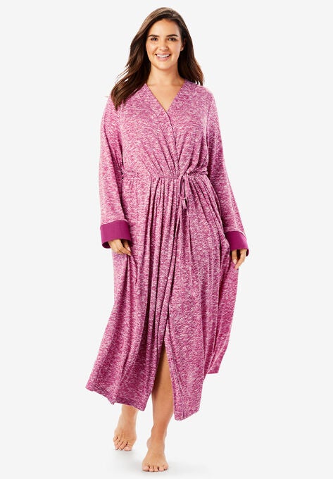 Marled Long Duster Robe By Dreams Co Plus Size Sleep Woman