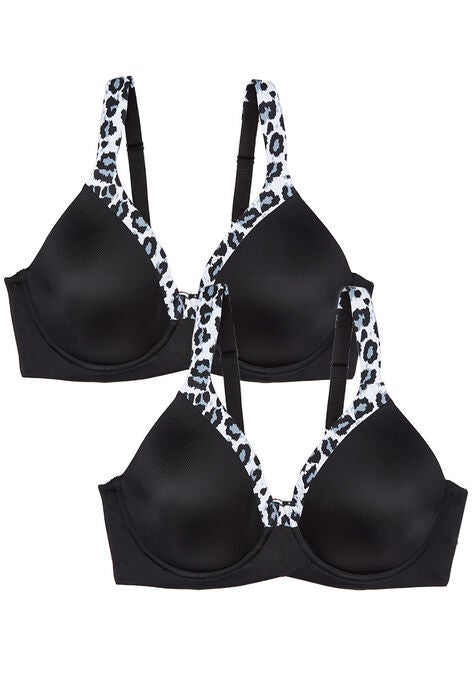 Luxe Body T-Shirt Underwire Bra 2 Pack, GREY LEOPARD PACK, hi-res image number null