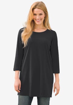 Perfect Three-Quarter-Sleeve Scoopneck Tunic