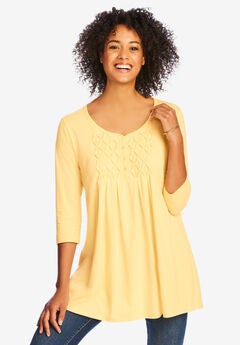 Smocked Henley Trapeze Tunic