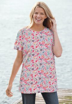 Perfect Printed Short-Sleeve Crewneck Tee