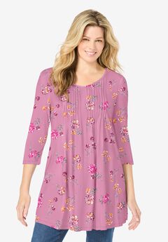 V-Neck Pintucked Tunic