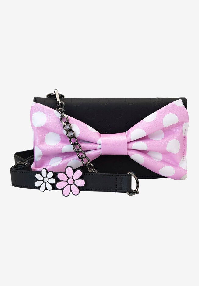 Loungefly x Disney Minnie Mouse Clutch Crossbody Bag Rock The Dots, BLACK, hi-res image number 0
