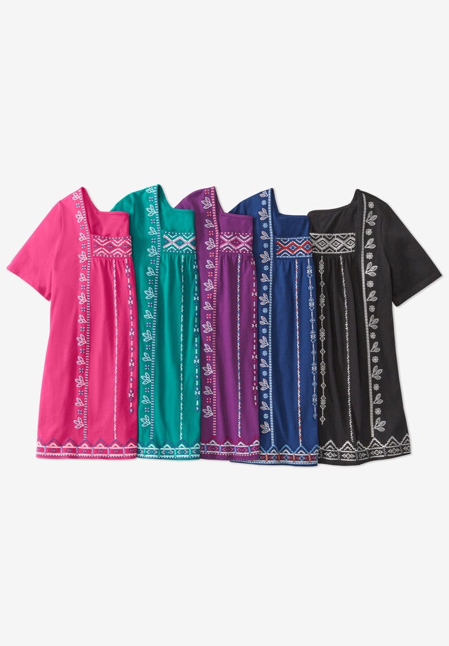 Embroidered Square Neck Tee, , alternate image number 4