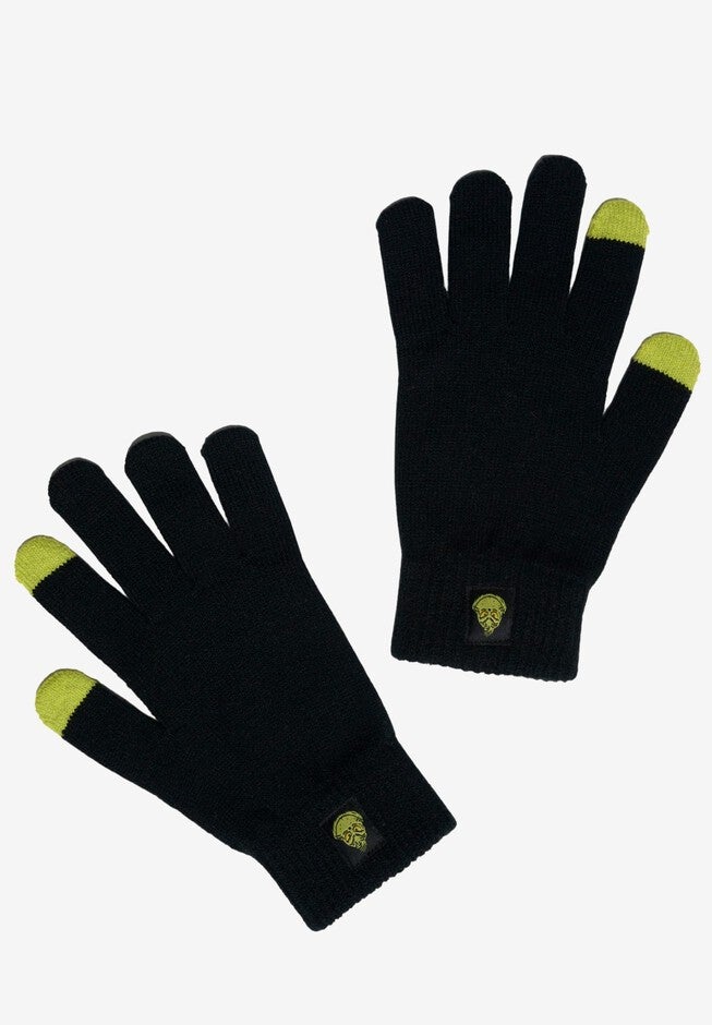 Women's Dr Seuss Grinch Knit Beanie Hat & Touch Screen Gloves Christmas, BLACK, alternate image number 7