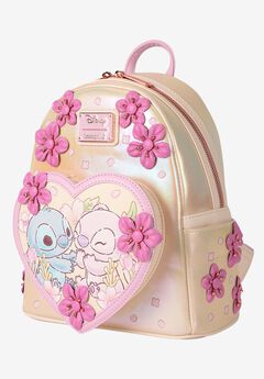 Loungefly Disney Stitch & Angel Mini Backpack Heart Floral Love