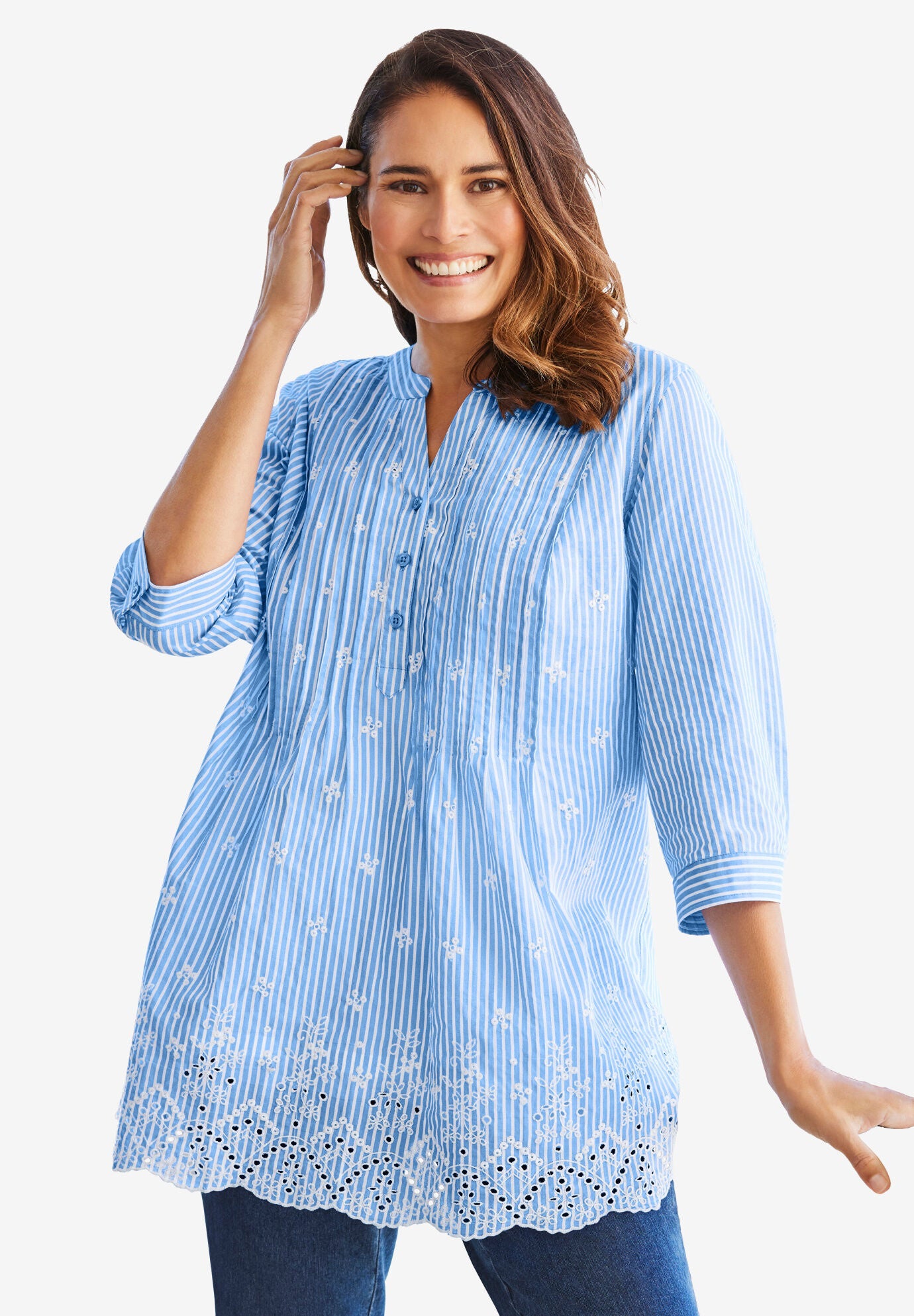 Woman within white blouse Clearance